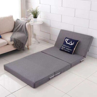 Tri-fold memory foam foldable mattress for home and camping
