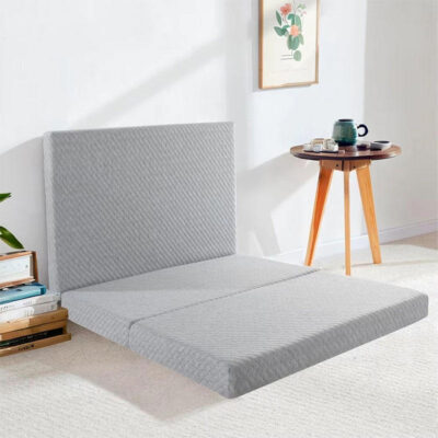 Modern portable foldable mattress with memory foam core for comfort and travel