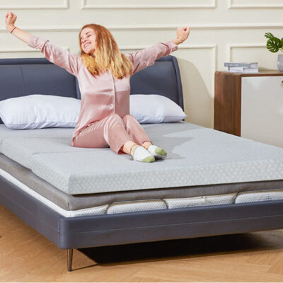 Modern portable foldable mattress with memory foam core for comfort and travel